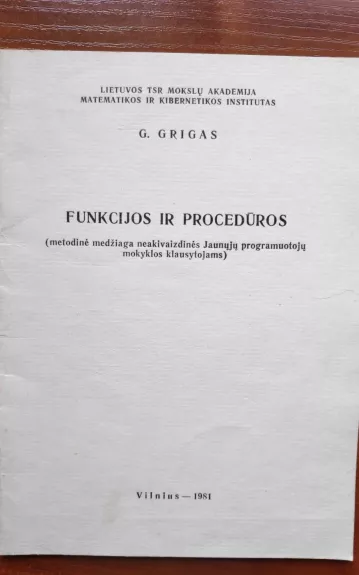 Funkcijos ir procedūros - K. Grigas, knyga