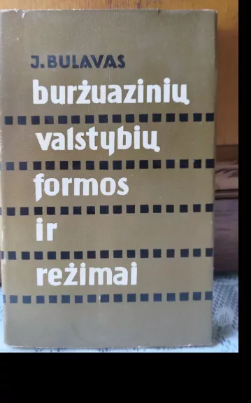Buržuazinių valstybių formos ir režimai - Juozas Bulavas, knyga