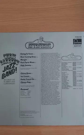 Chris Barber Jazz band - Chris Barbers Jazz Band, plokštelė 1