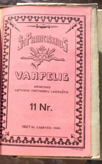 Šv. Pranciškaus varperlis, 1927, 1-12 numeris