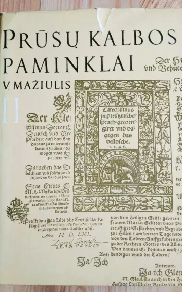 Prūsų kalbos paminklai (II dalis)