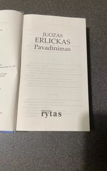 Pavadinimas - Juozas Erlickas, knyga 1