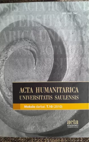 Acta humanitarica universitatis Saulensis: Turgus kultūroje