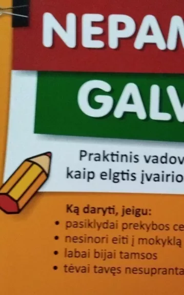 Nepamesk galvos! Praktinis vadovas vaikams, kaip elgtis įvairiose situacijose