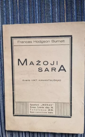 Burnett Mažoji Sara,1931 m - Frances Hodgson Burnett, knyga