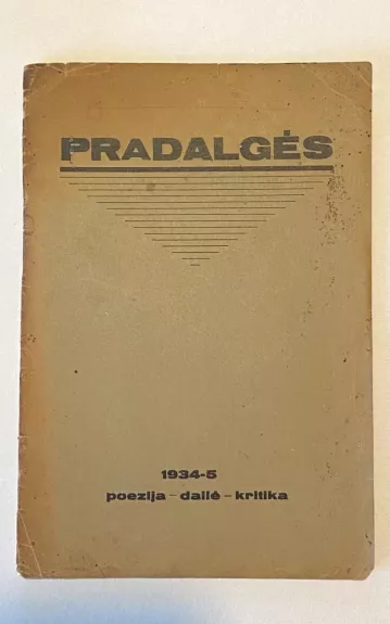 Pradalgės žurnalas 1934-5m. NR.1 ir NR.3-4