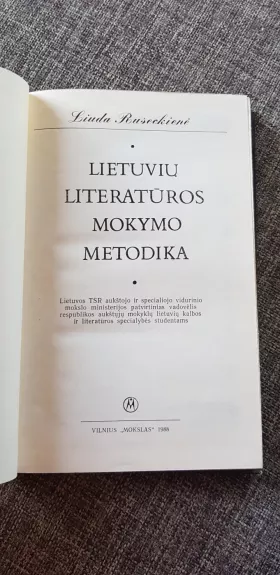 Lietuvių literatūros mokymo metodika - Liuda Ruseckienė, knyga 1