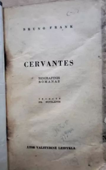 Cervantes - Bruno Frank, knyga 1