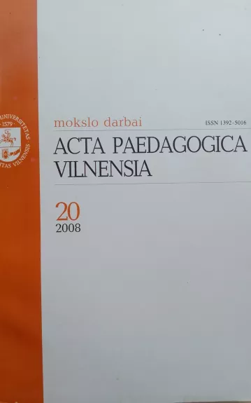 Acta paedagogica Vilnensia 20 2008 - Autorių Kolektyvas, knyga 1