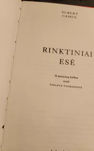 Rinktiniai esė - Albert Camus, knyga 1