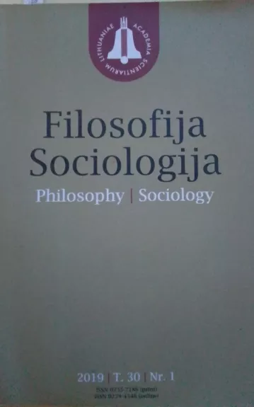 Filosofija Sociologija. Philosophy Sociology 2019 T. 19 Nr. 1 - Autorių Kolektyvas, knyga 1