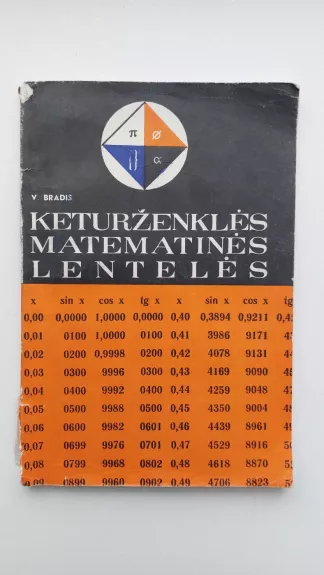 Keturženklės matematinės lentelės - V. Bradis, knyga