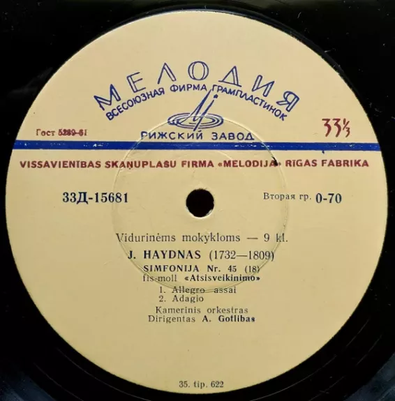 Simfonija Nr. 45 (18) Fis-moll «Atsisveikinimo»