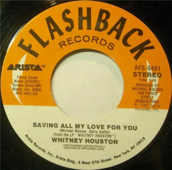 Saving All My Love For You / You Give Good Love - Whitney Houston, plokštelė