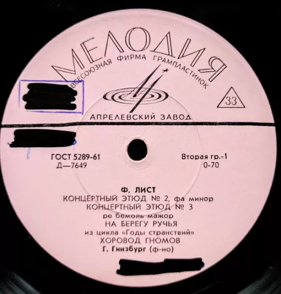 Концертный Этюд № 2, № 3 / На Берегу Ручья / Хоровод Гномов