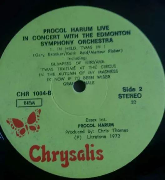 Live - In Concert With The Edmonton Symphony Orchestra - Procol Harum, plokštelė