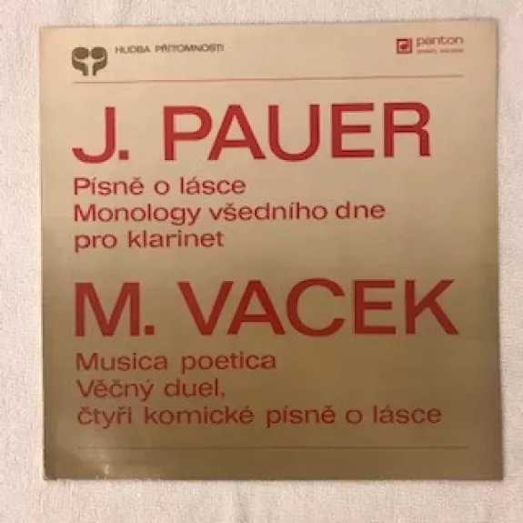 Songs Of Love / Musica Poetica - Jiří Pauer, Miloš Vacek, plokštelė