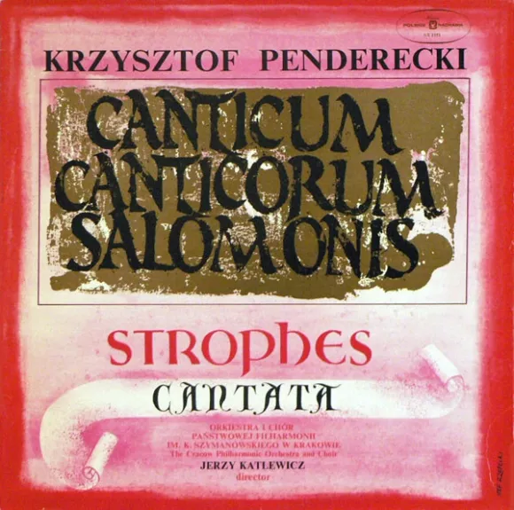 Canticum Canticorum Salomonis / Strophes / Cantata