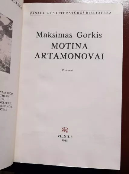 Motina. Artamonovai - Maksimas Gorkis, knyga 1