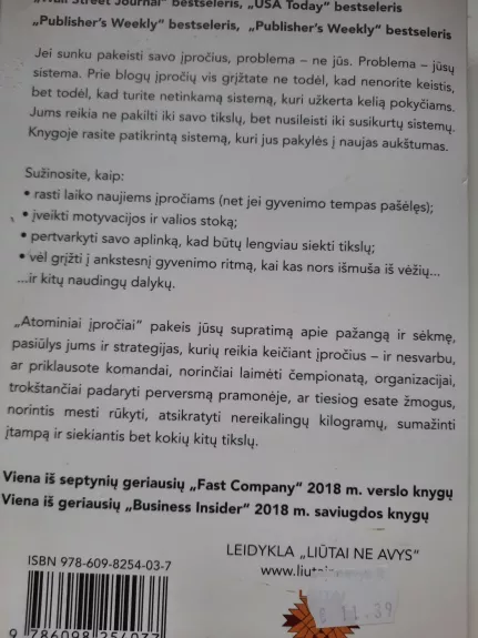 Atominiai įpročiai - James Clear, knyga 1