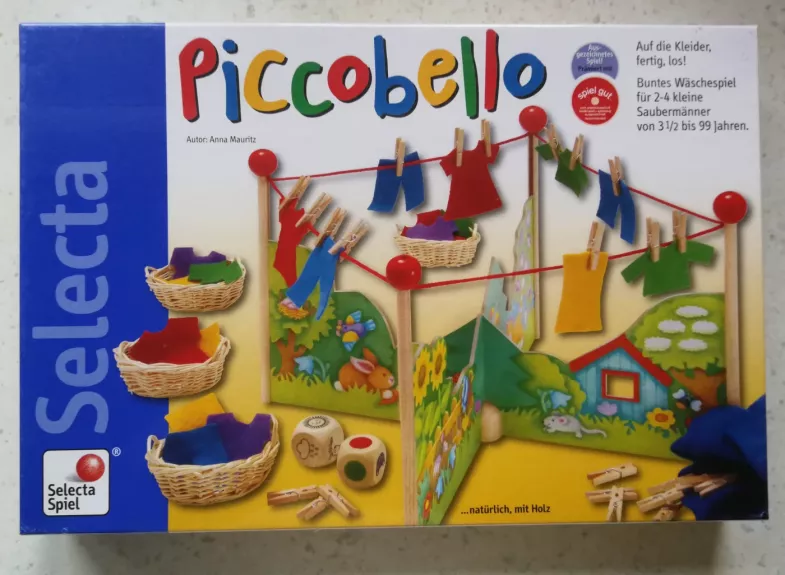 Stalo žaidimas Selecta "Piccobello. Greičiau džiauti skalbinių!" nuo 3 1/2 m. / Board game Brettspiel / Selecta Picobello