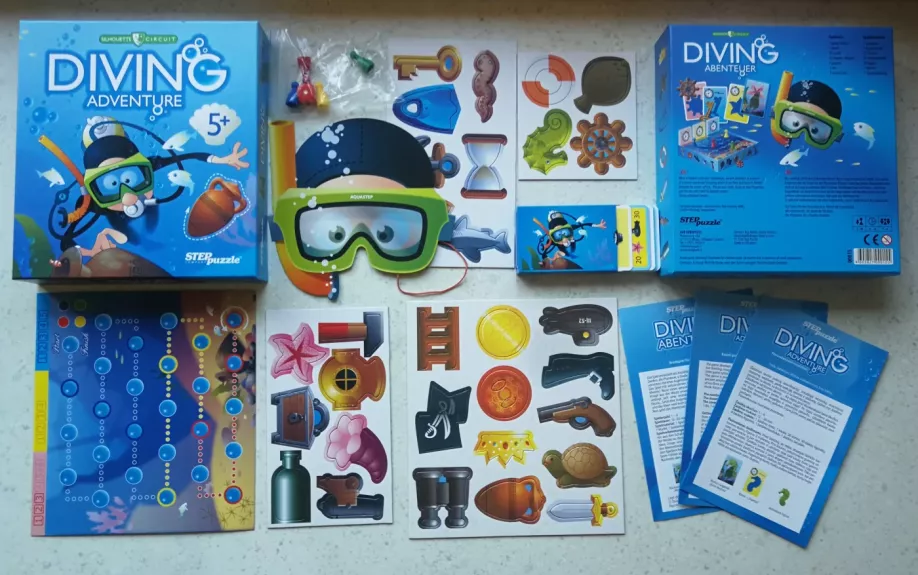 Lavinamasis žaidimas Povandeniniai nuotykiai LT Board game Brettspiel Diving Adventure EN DE LT