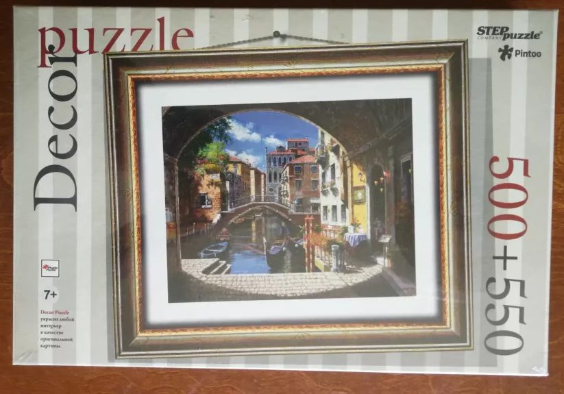 Plastikinė dėlionė Pintoo Step Puzzle 500 su 550 dalių rėmeliu "Venecija" Plastic Puzzle Pintoo 500 Venice + 550 Puzzle Frame
