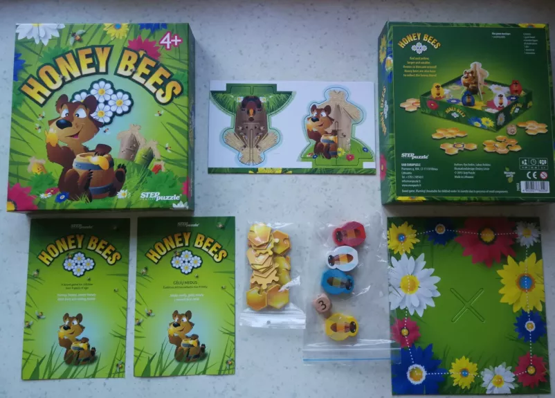 Lavinamasis stalo žaidimas "Bičių medus", LT, EN nuo 4 m.  Educational board game Honey Bees -EN, LT