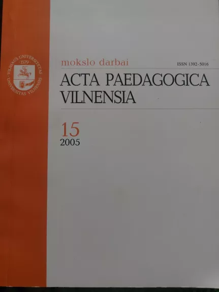 Acta paedagogica vilnensia 2005 15 - Autotių kolektyvas, knyga