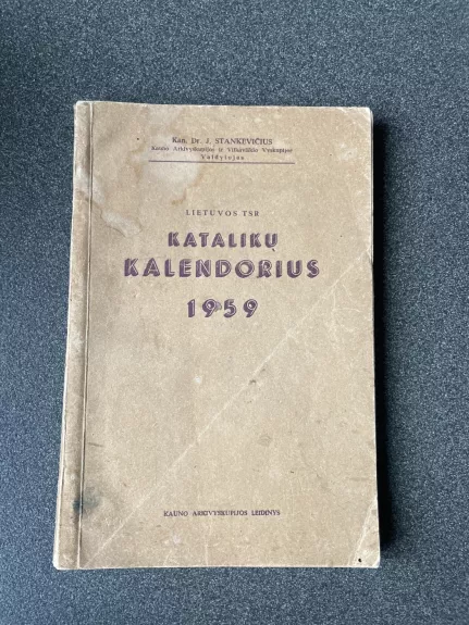Katalikų kalendorius 1959 - Jonas Stankevičius, knyga
