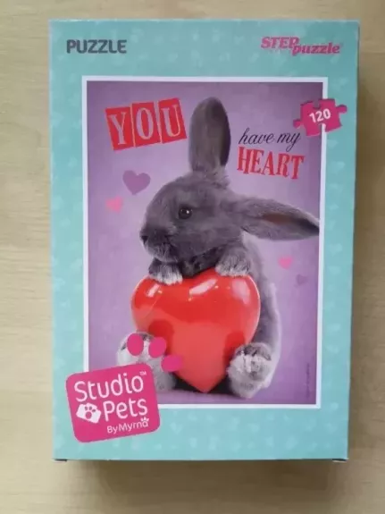 Dėlionė Puzzle 120 "Tu užkariavai mano širdį" /3/ 120 Puzzle Studio Pets by Mirna You have my Heart