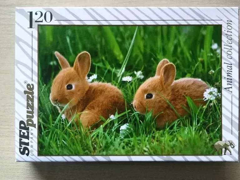 Dėlionė Puzzle 120 "Triušiukai" /1/ 120 Puzzle Animal Collection: Rabbits