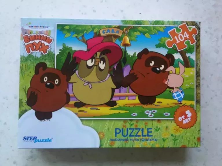Dėlionė Puzzle 104 "Mikė Pūkuotukas. Svečiuose pas pelėdą" / 104 Puzzle Winnie the Pooh and Owl