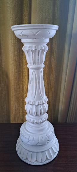 Medinė balta žvakidė