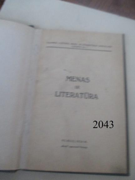 Menas ir literatūra. Nr. 1