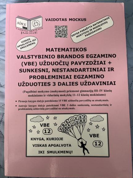 Matematikos VBE užduočių pavyzdžiai+ sunkesni - Vaidotas Mockus, knyga