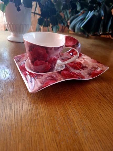 New wave stiliaus puodelis ir lėkštelė - , namai ir interjeras 1