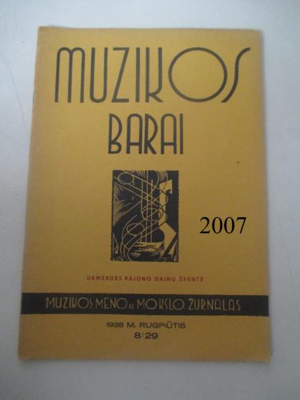 Muzikos barai, 1938 m., Nr. 8