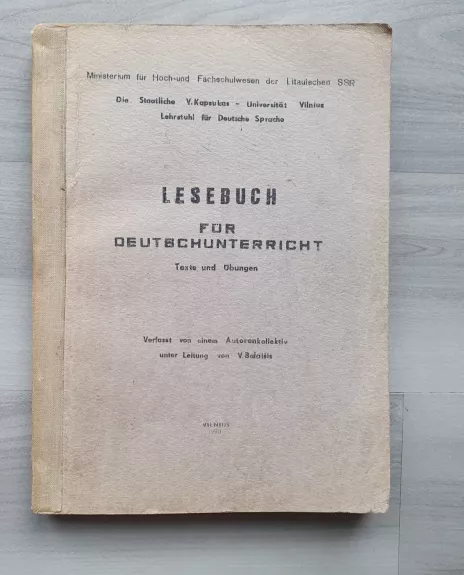 Lesebuch fur deutschunterricht. texte und ubungen - Vytautas Balaišis, knyga 1