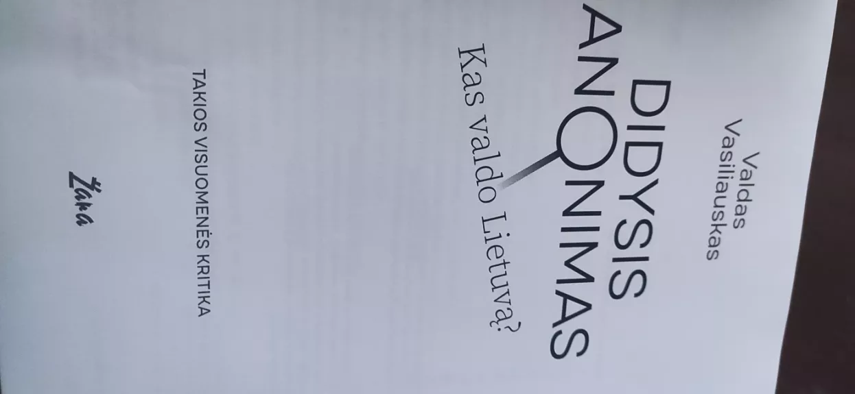 Didysis anonimas - Valdas Vasiliauskas, knyga 1