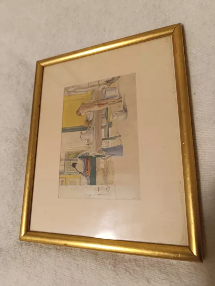 Senovine graviūra su remu ir stiklu - , namai ir interjeras 1