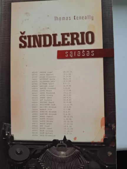 Šindlerio sąrašas - Thomas Keneally, knyga