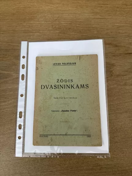 Žodis dvasininkams - Levas Tolstojus, knyga 1
