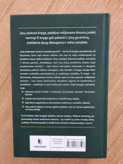 Kaip atsikratyti nerimo ir pradėti gyventi - Dale Carnegie, knyga 1