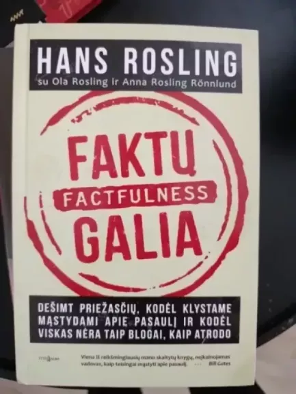 Faktų galia. Factfulness - Hans Rosling, knyga