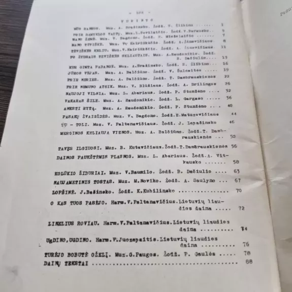 Vakaras šile. Dainos vokaliniams ansambliams