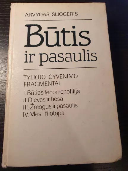 Būtis ir pasaulis - Arvydas Šliogeris, knyga 1
