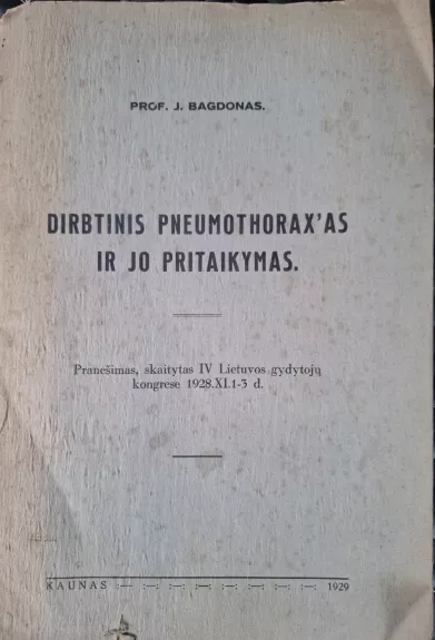 Dirbtinis pneumothorax'as ir jk pritaikymas