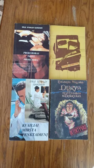 4 detektyvai. Kvailia mirsta penktadieni. Prokuroras pries prokurora. Uzsienio detektyvai. Durys su 7 uzraktais.