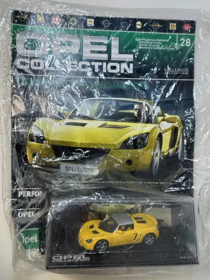 Opel Speedster 2000-2005 geltona 1:43 Eaglemoss +žurnalas